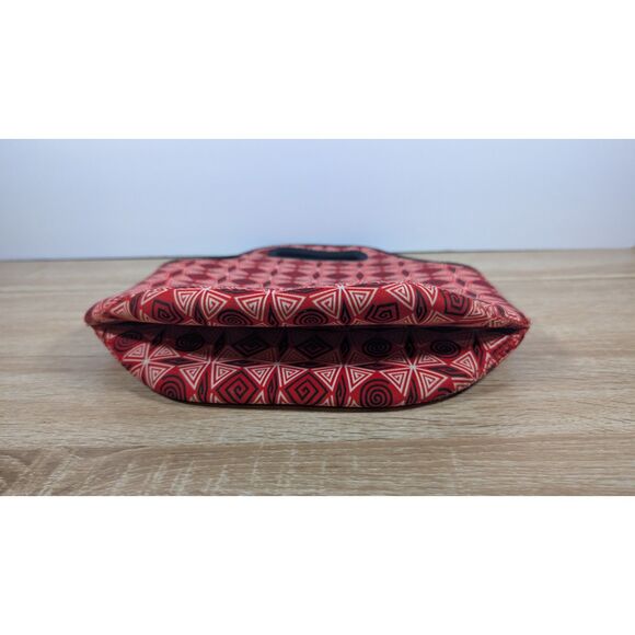 Tote Lunch Bag – Insulated Neoprene – Red Black Geometric Pattern – TEKGO Brand - Picture 3 of 4